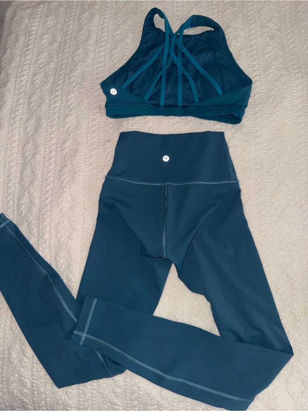 lululemon athletica Teal High-Waist Leggings & Strappy Sports Bra
